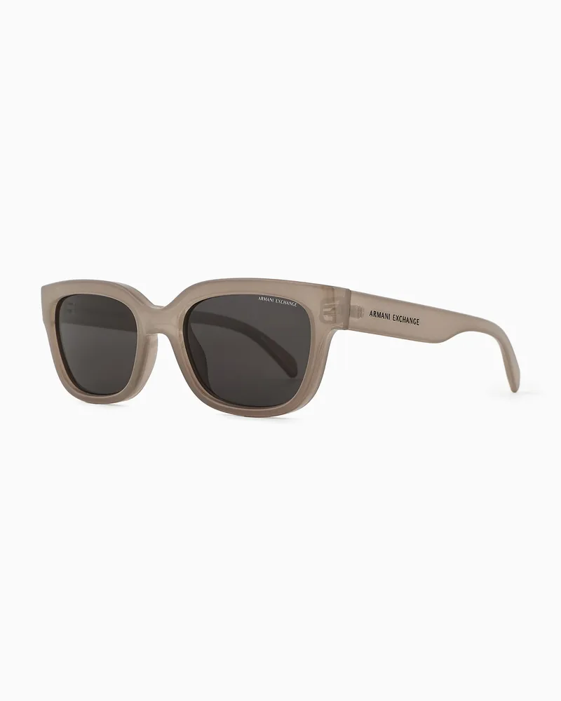 Armani Exchange Sonnenbrille mit unregelmäßig geformter Fassung für Damen Grau