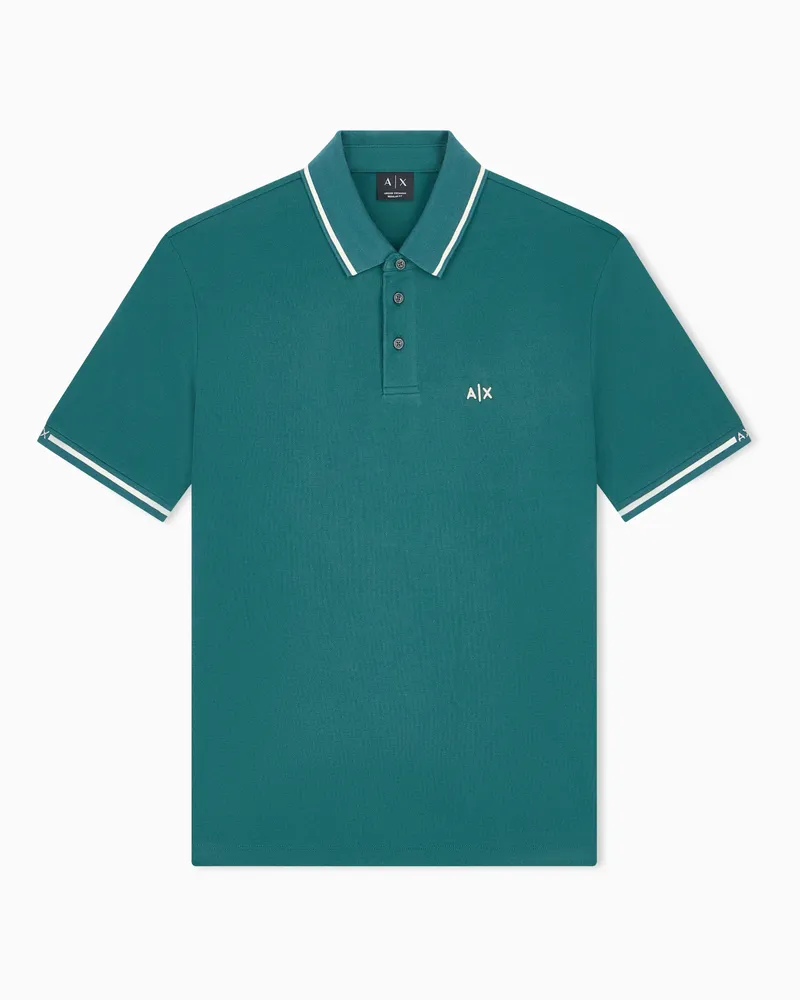Armani Exchange Poloshirt Regular Fit aus Baumwollpikee Grün