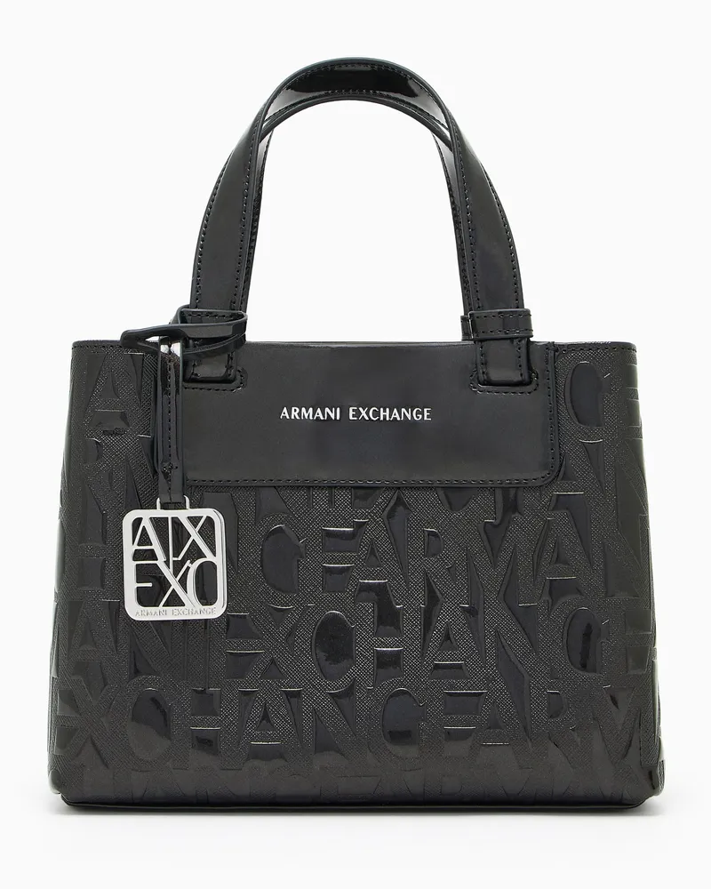 Armani Exchange Handtasche mit Allover-Logo Schwarz