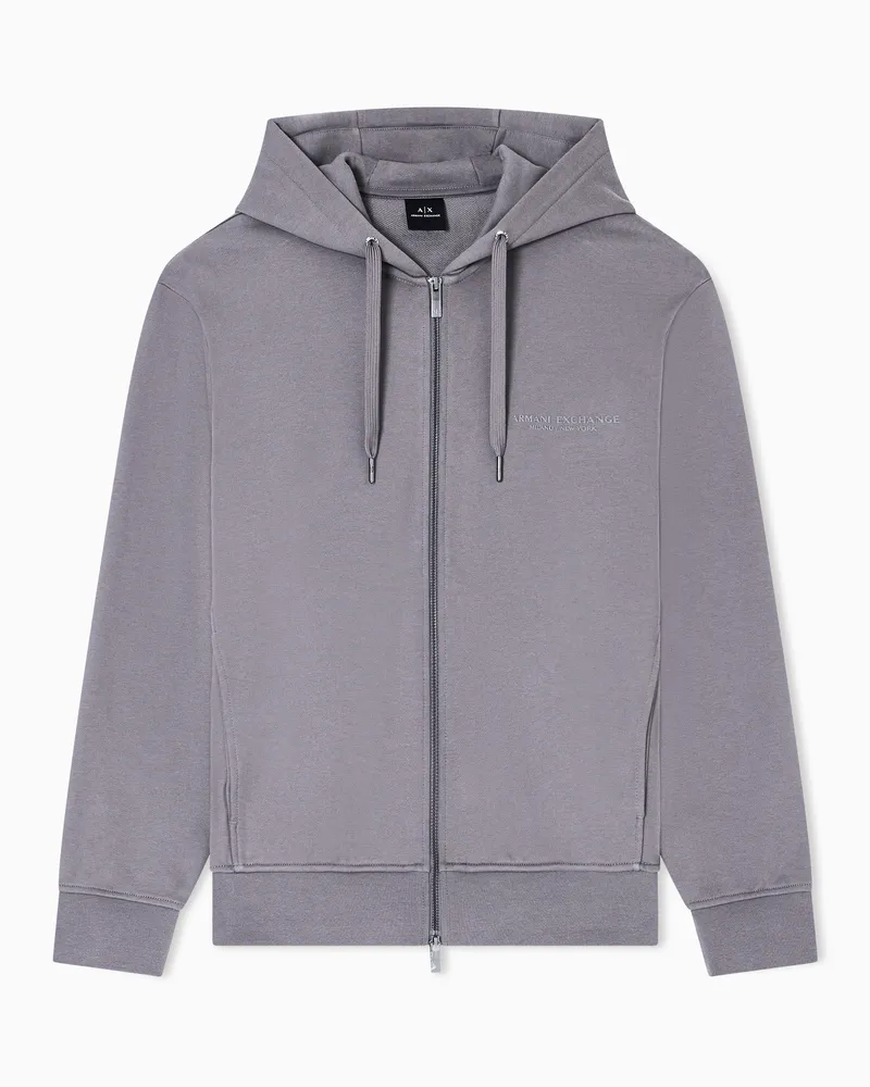 Armani Exchange Basic-Hoodie mit Reißverschluss Grau