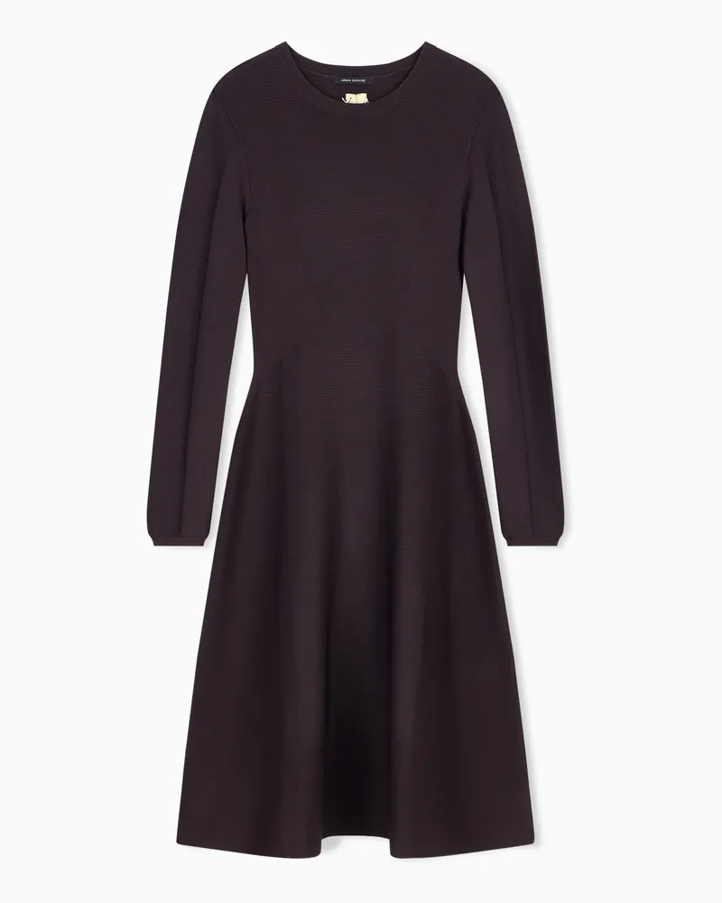 Armani Exchange Regular Fit Strickkleid aus recycelter Viskose und Nylon Braun