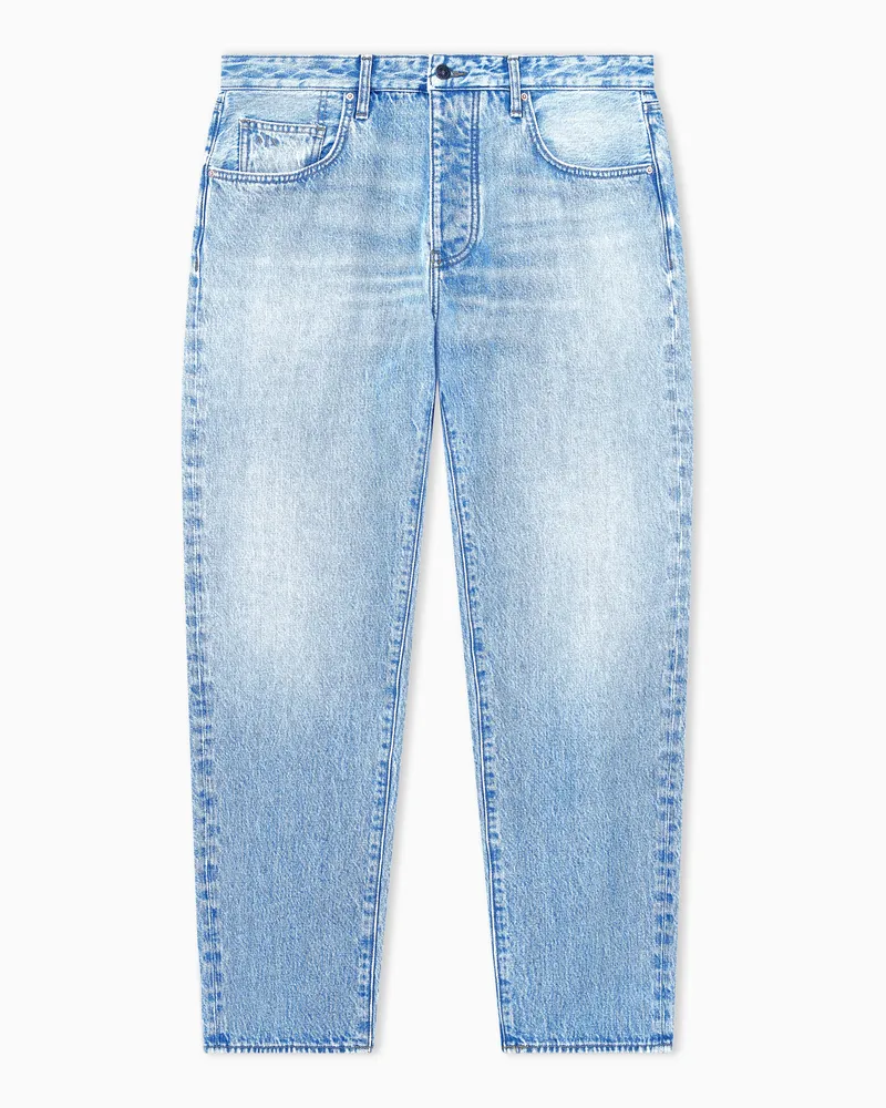 Armani Exchange Oversized 5-Pocket-Jeans aus Baumwolldenim mit geradem Bein Blau