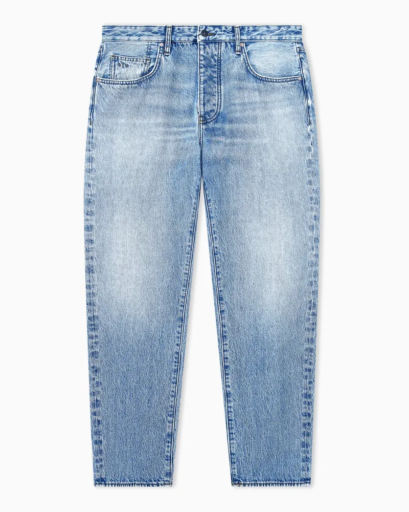 Armani Exchange Oversized 5-Pocket-Jeans aus Baumwolldenim mit geradem Bein Blau