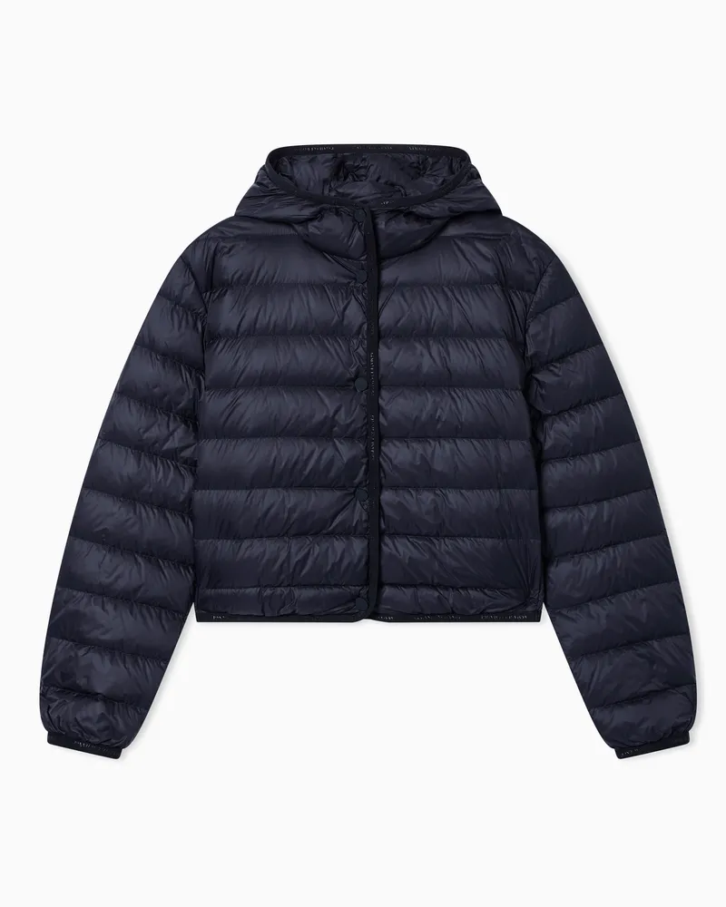 Armani Exchange Kurze Daunenjacke mit gesteppter Kapuze Schwarz