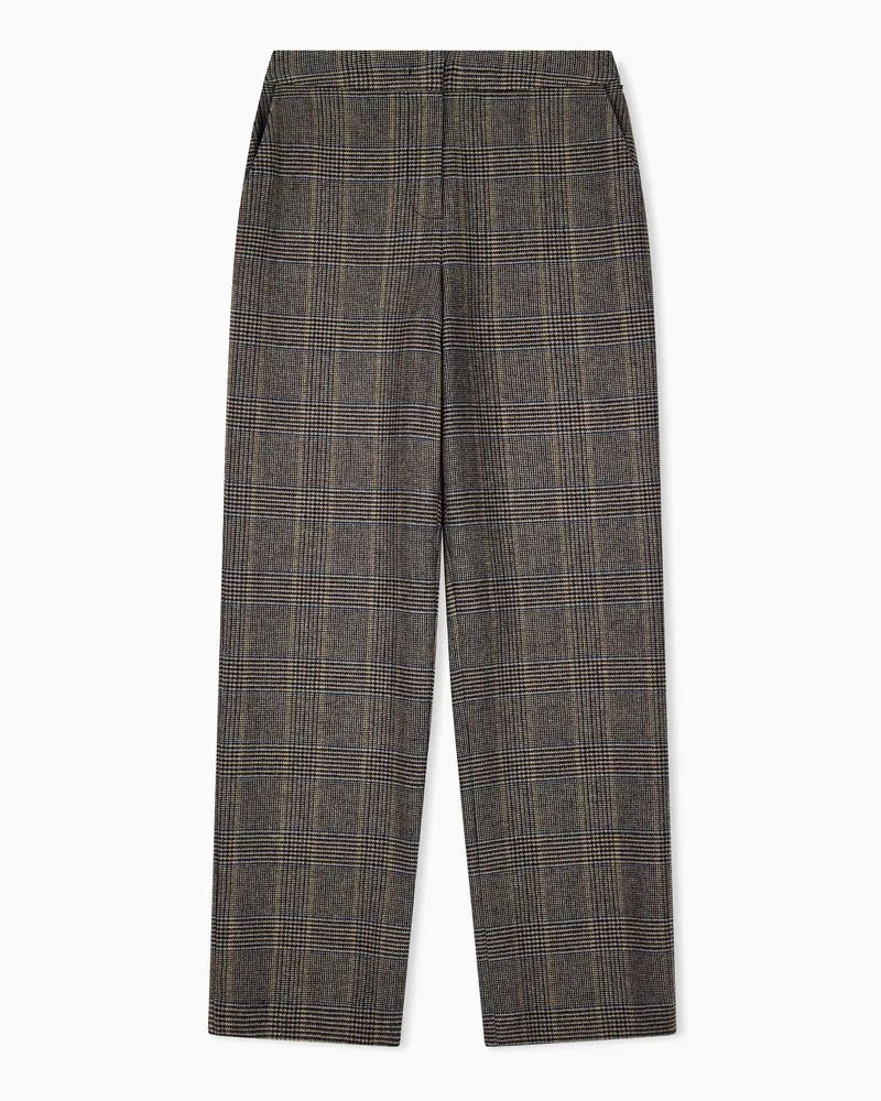 Armani Exchange TROUSER regularer Schnitt karierter Schurwollmix Braun