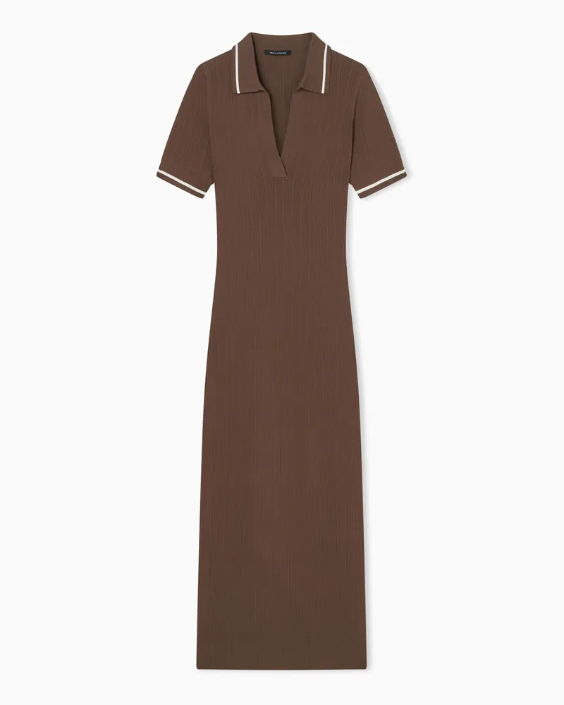 Armani Exchange Long dress in technical fabric Braun