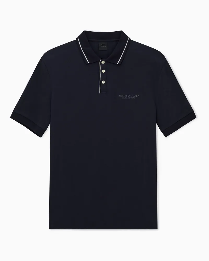 Armani Exchange Poloshirt im Regular Fit aus Stretch-Jersey Marineblau