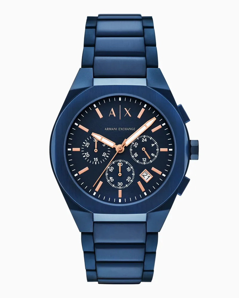 Armani Exchange Sync Chronograph aus Edelstahl in Blau Mehrfarbig