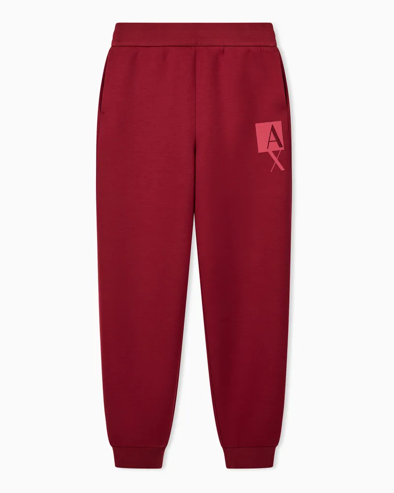 Armani Exchange Jogginghose Up For Party aus recyceltem Scuba-Stretch Rot