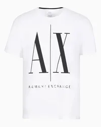 Armani Exchange Jersey-t-shirt In Normaler Passform Bianco