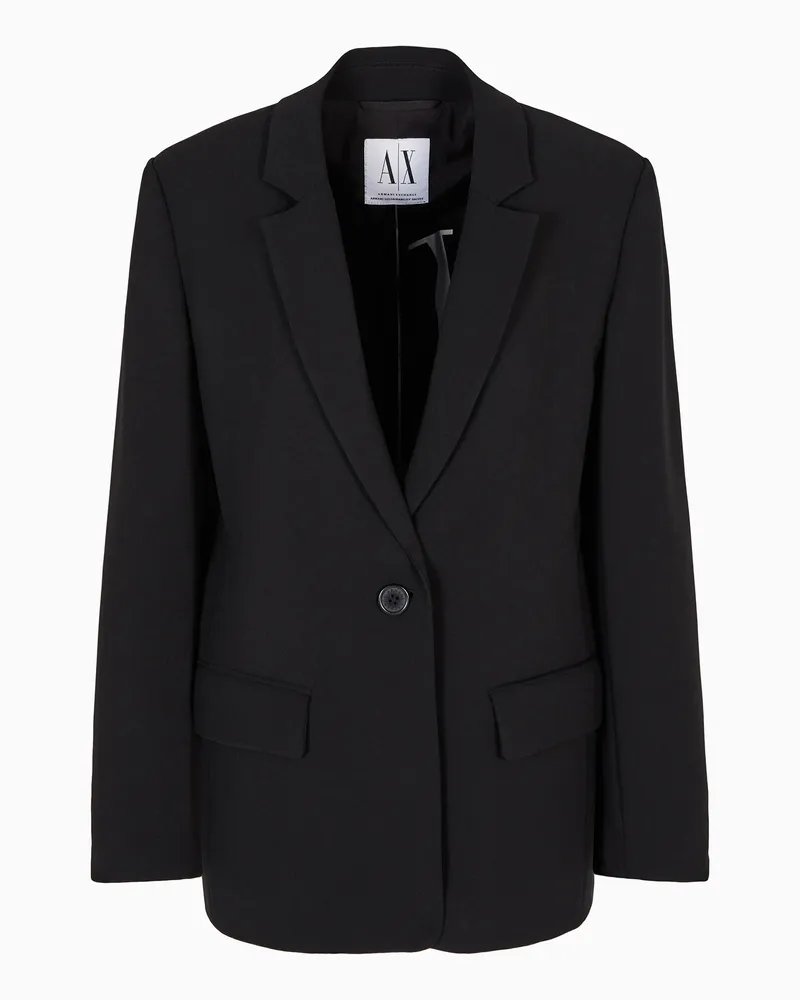 Armani Exchange Einreihige, übergroße Jacke mit einem Knopf Schwarz