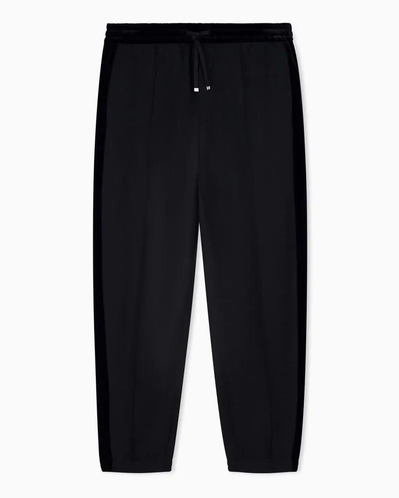Armani Exchange Jogginghose Up For Party aus Modal mit Samteinsätzen Schwarz