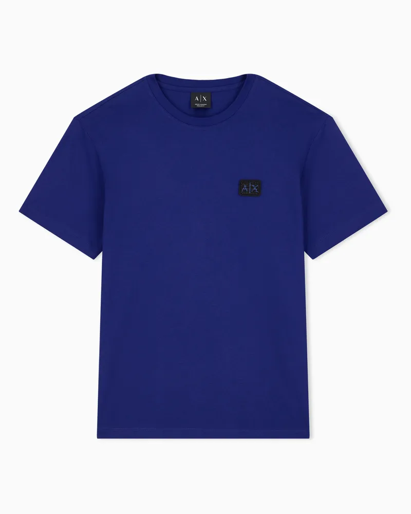Armani Exchange T-Shirt mit Regular Fit aus Baumwolljersey Blau