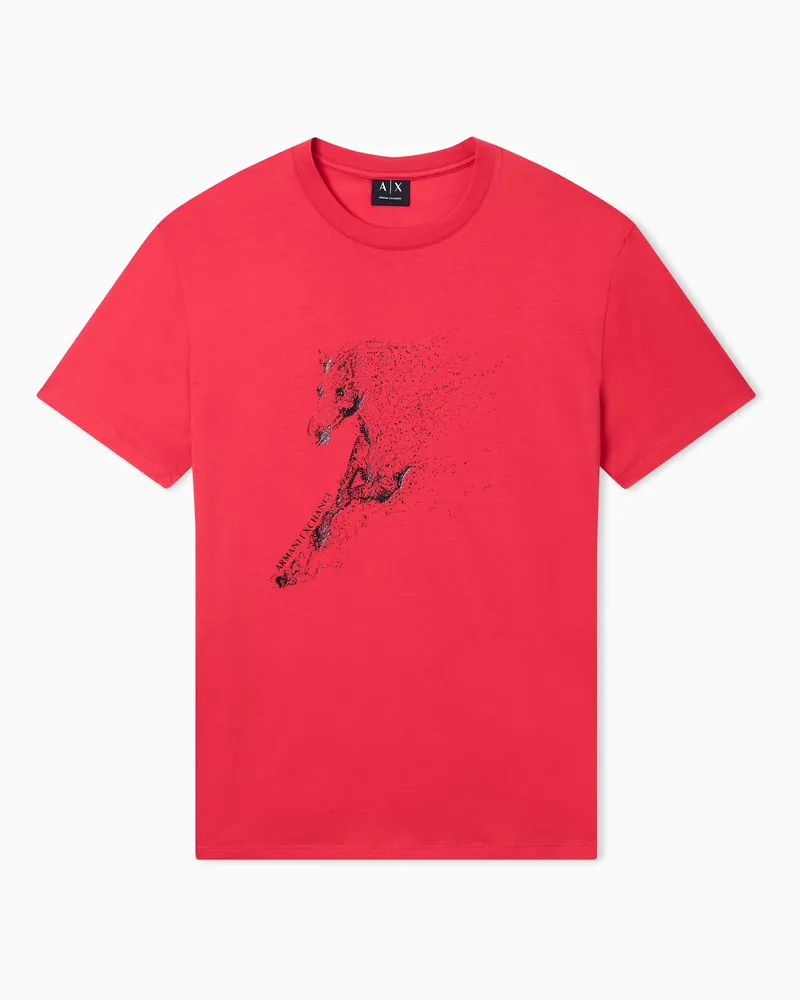 Armani Exchange Regular fit cotton T-shirt Rot