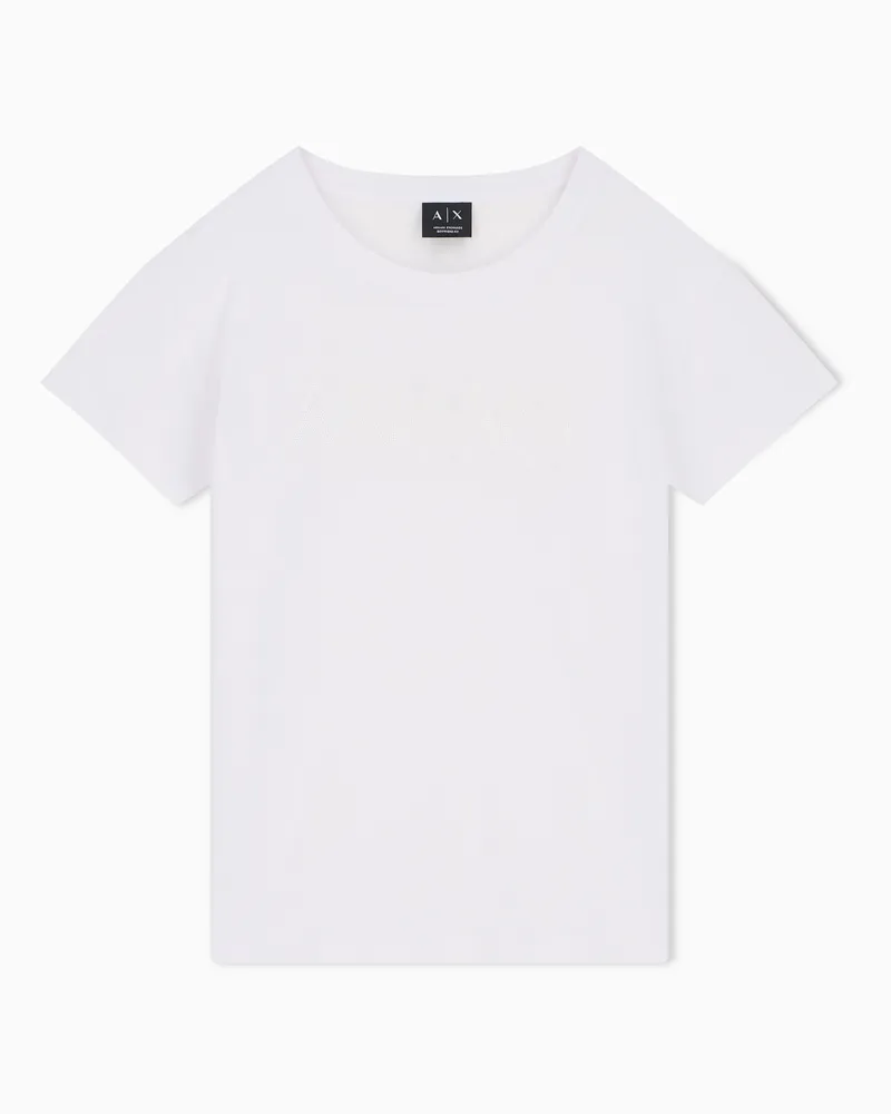 Armani Exchange Oversize T-Shirt aus Baumwolljersey Weiß