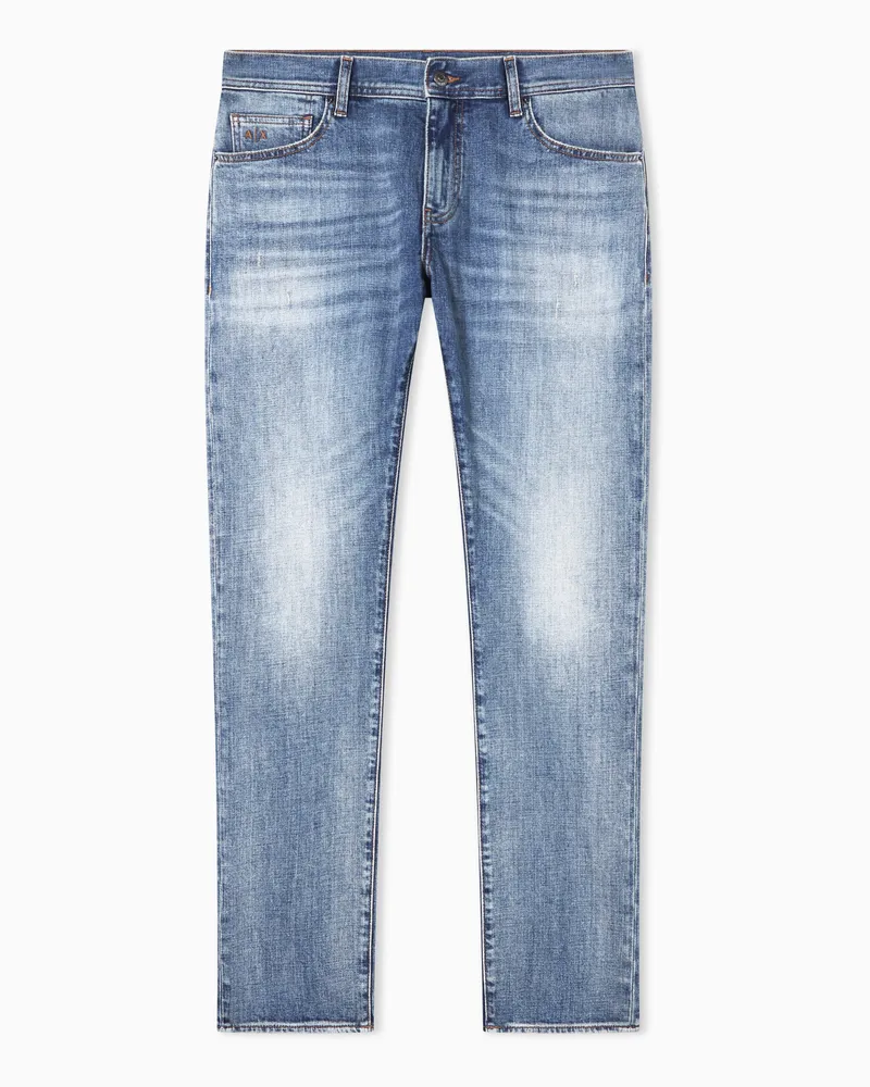 Armani Exchange Super Skinny Jeans Blue Wash Stretch Denim Blau