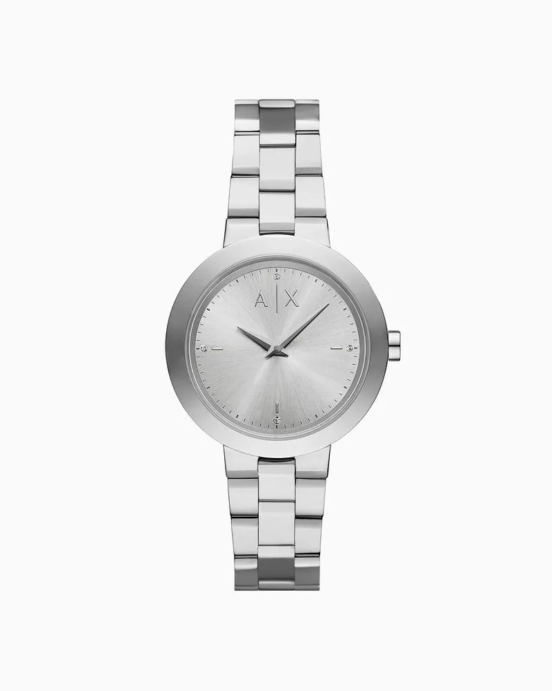 Armani Exchange Uhrenstahlarmbänder Silber