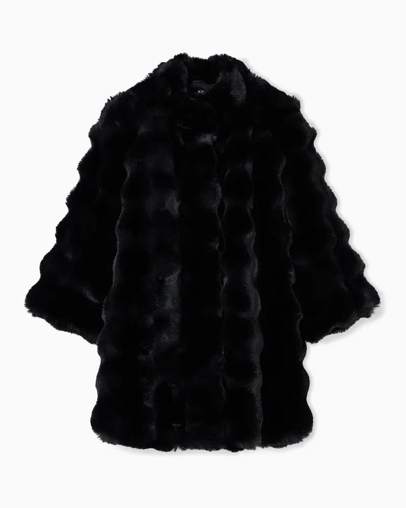 Armani Exchange Jacke aus gewelltem Kunstpelz Schwarz