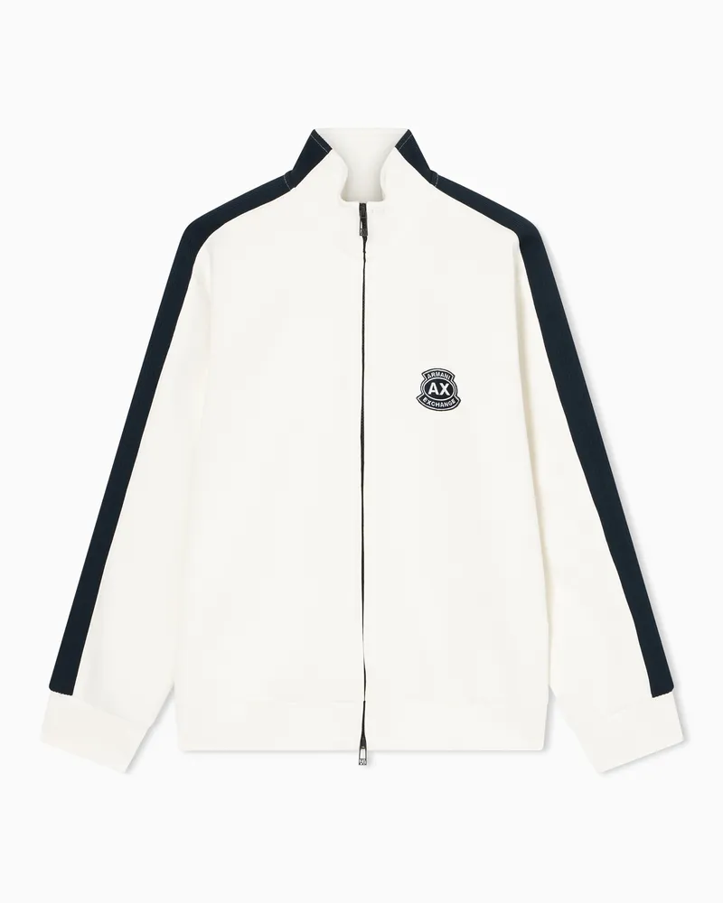 Armani Exchange Stretch bonded cotton sweatshirt Weiß