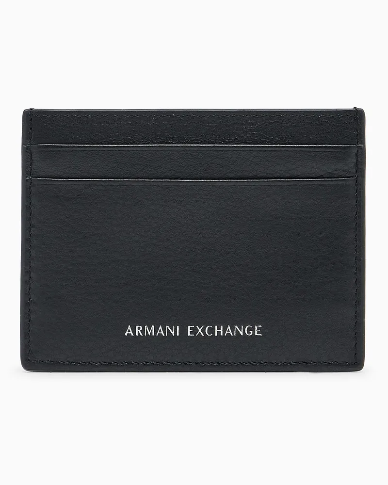Armani Exchange Kartenetui aus glattem Leder mit mehreren Kartenfächern Schwarz