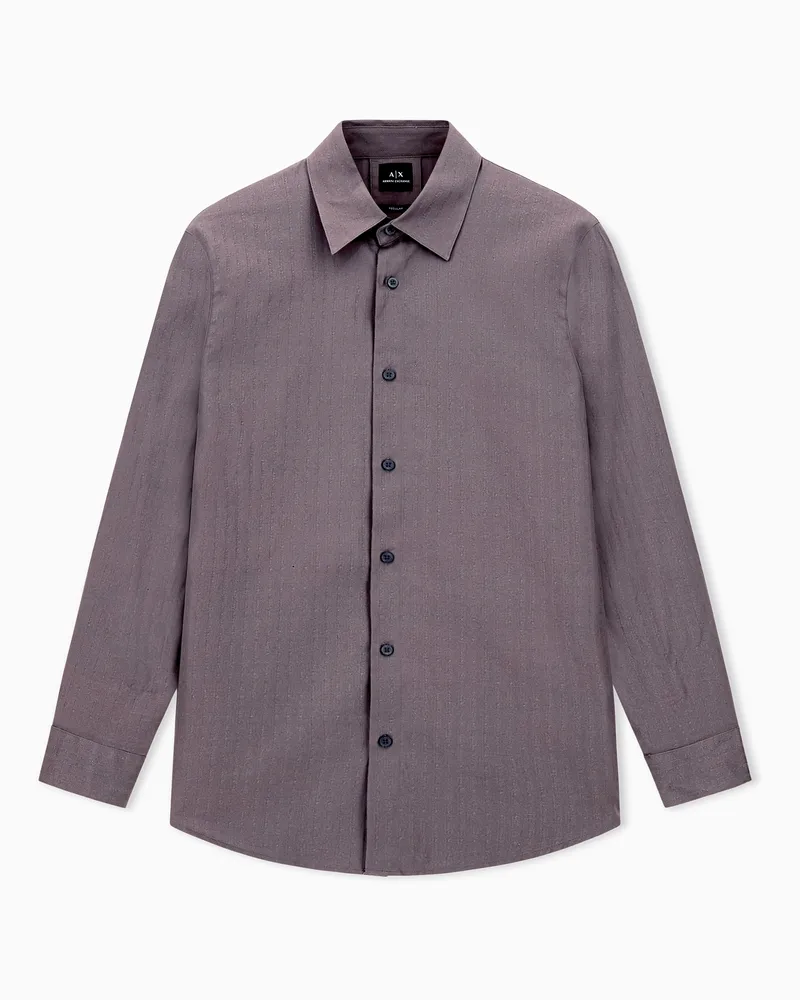 Armani Exchange Jacquard-Baumwollhemd im Regular Fit Grau