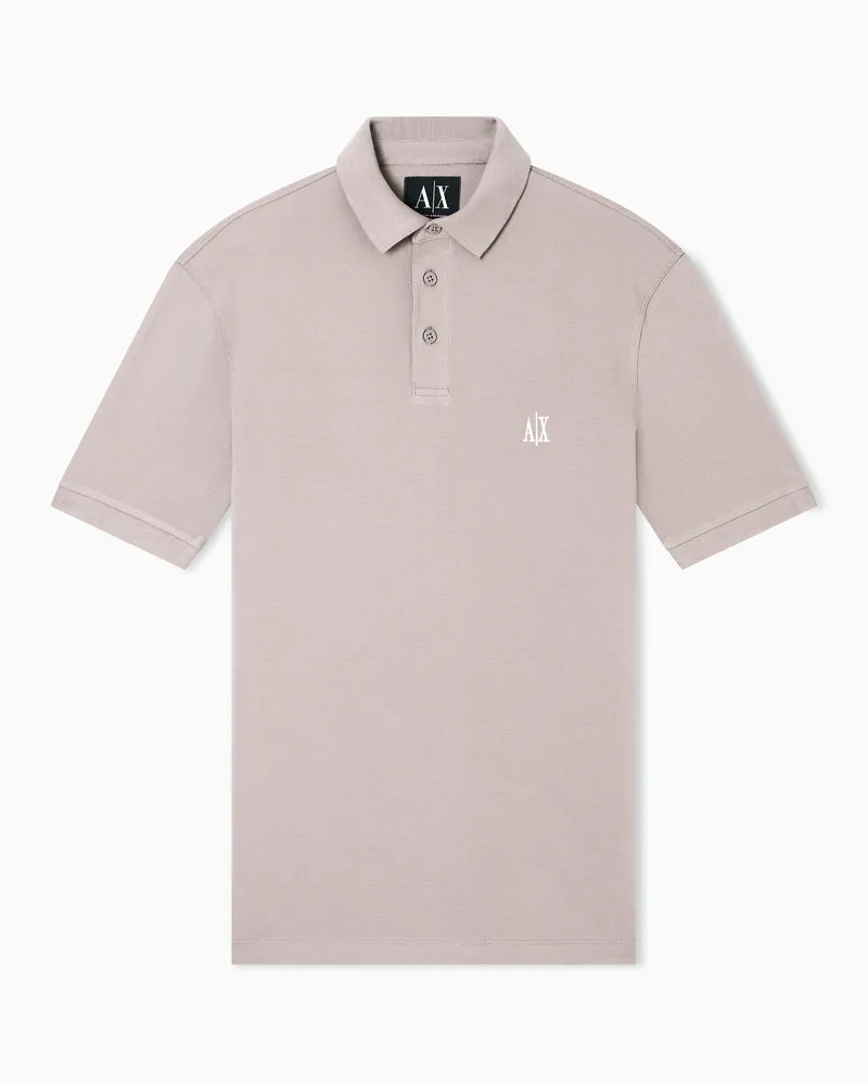 Armani Exchange Regular fit cotton polo with logo Beige