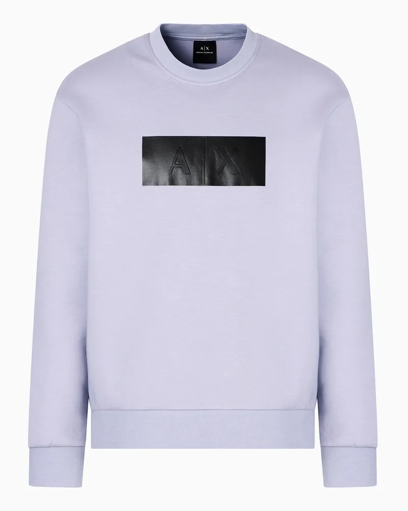 Armani Exchange Sweatshirt mit Rundhalsausschnitt und Vinyl-Logo-Print Violett