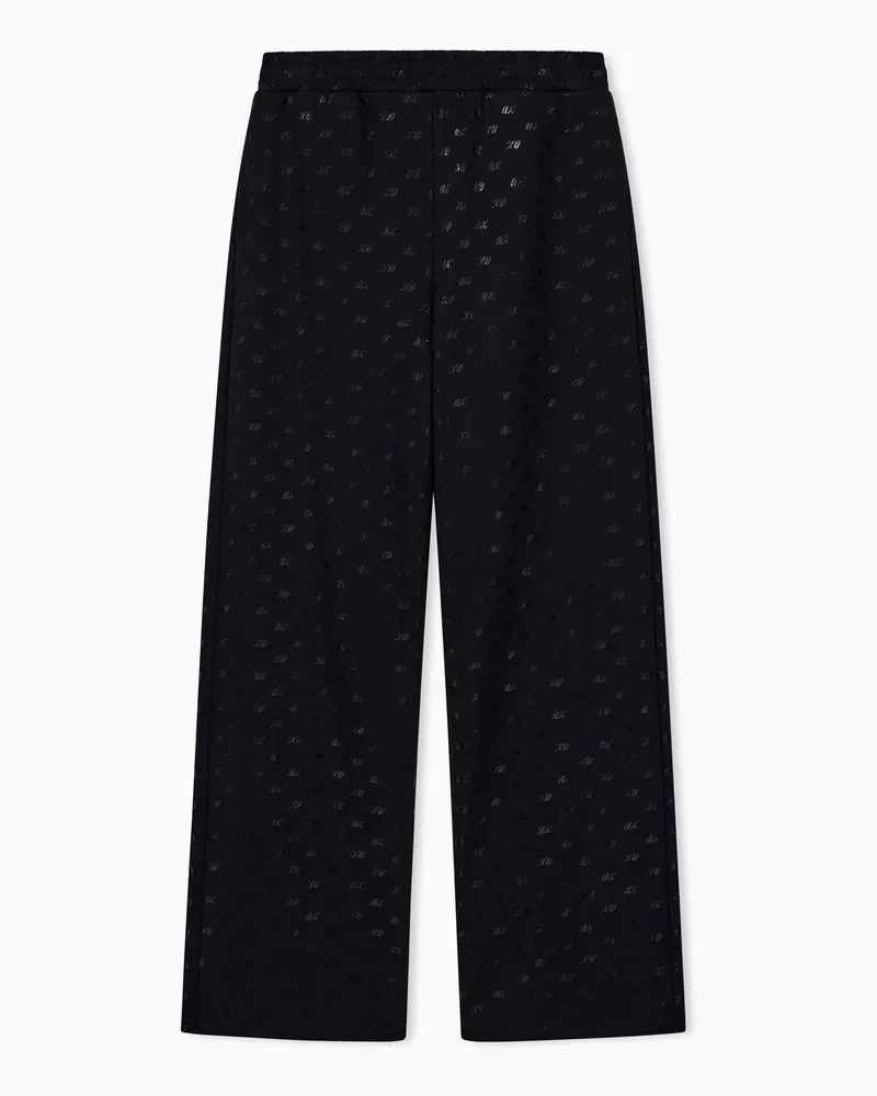 Armani Exchange Hose Regular Fit aus Bio-Baumwolljersey mit Allover-Print Schwarz