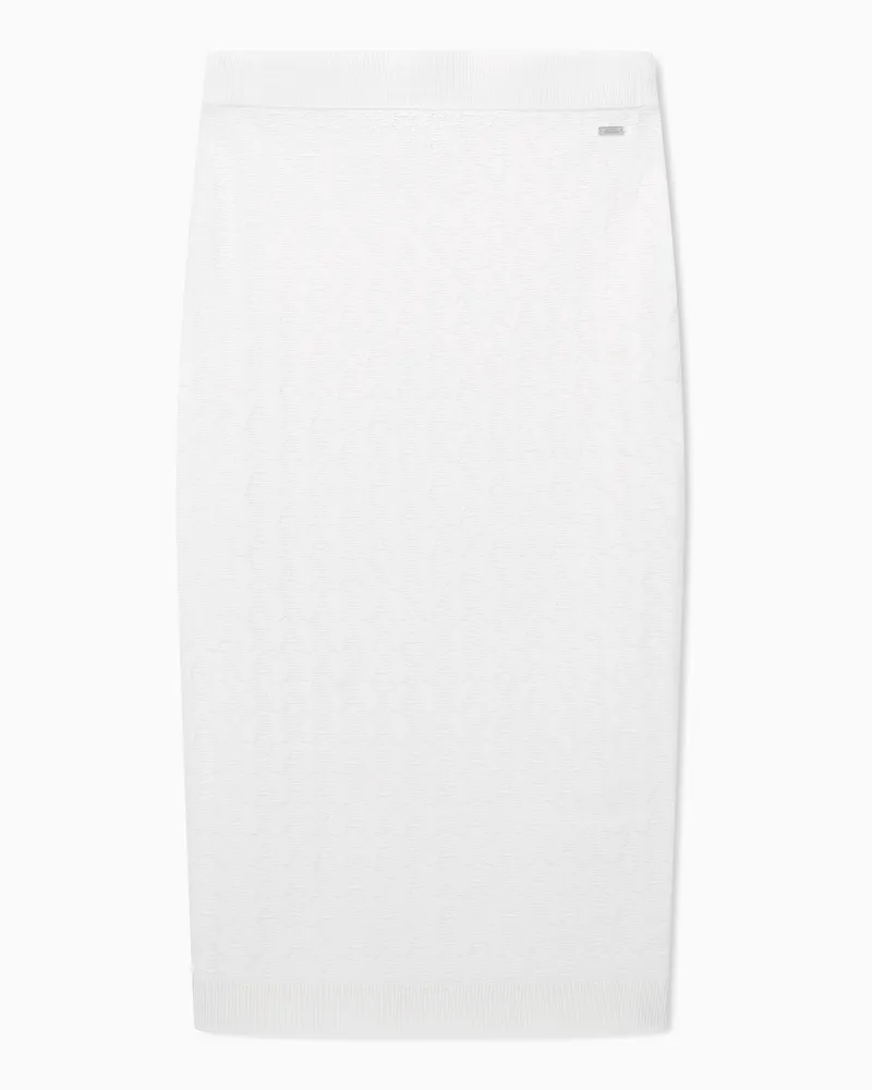 Armani Exchange Midi-Bleistiftrock mit Allover-Logo Weiß