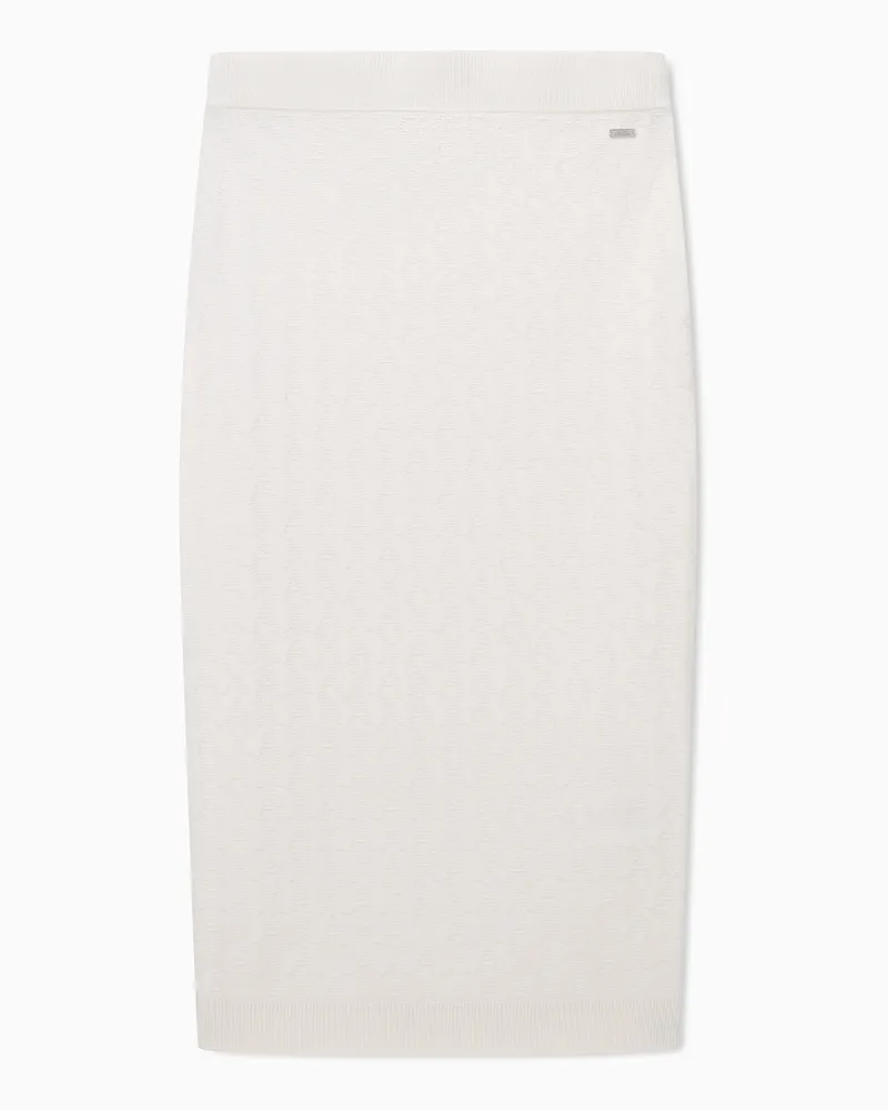 Armani Exchange Midi-Bleistiftrock mit Allover-Logo Weiß