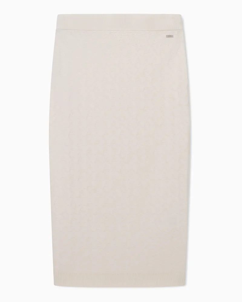 Armani Exchange Midi-Bleistiftrock mit Allover-Logo Weiß