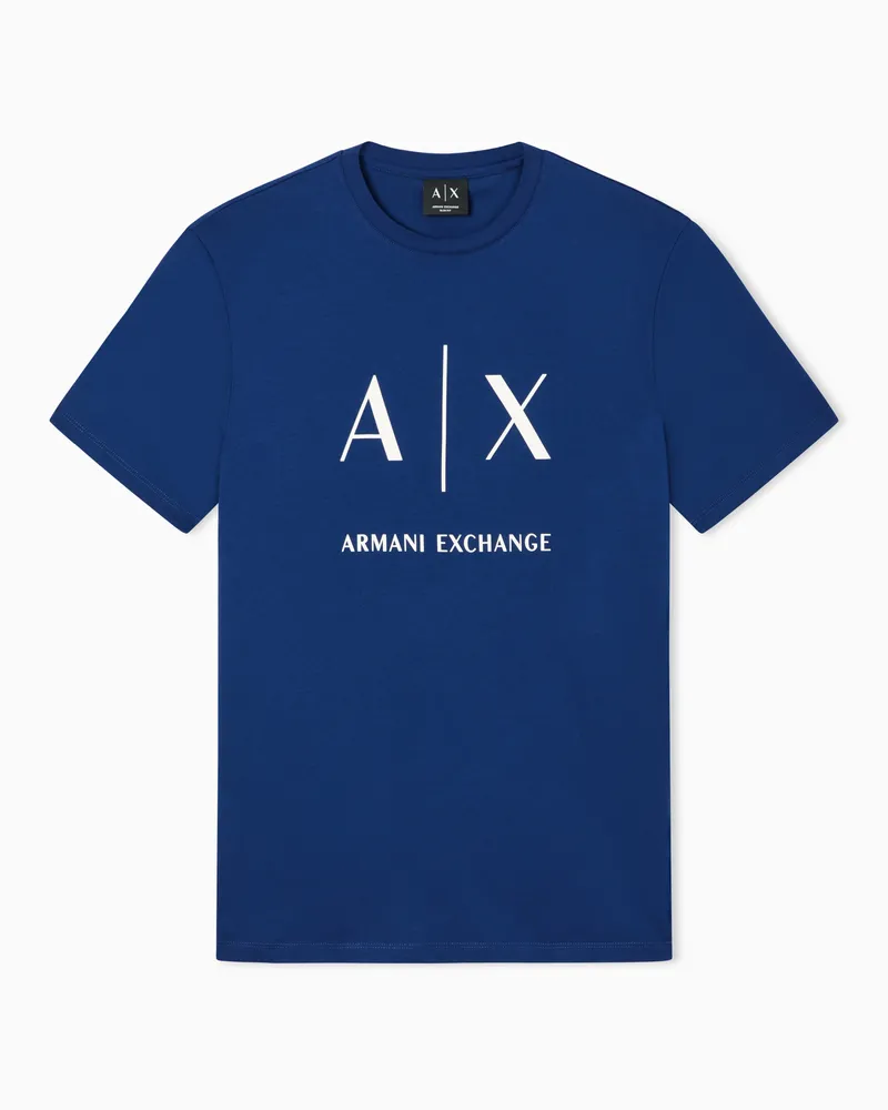 Armani Exchange Slim fit Cotton T-shirt Blau