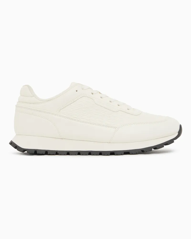 Armani Exchange Sneaker mit strukturierter Oberfläche und Gummisohle Weiß
