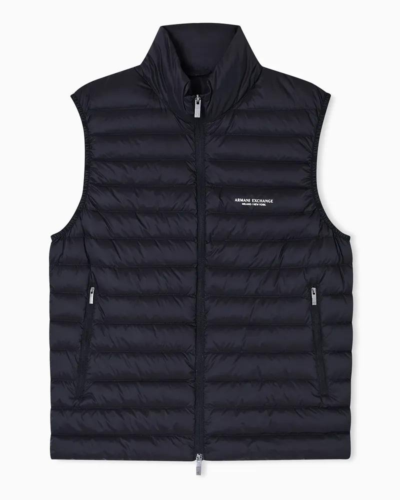 Armani Exchange Ärmellose Daunenjacke mit durchgehendem Reißverschluss Schwarz