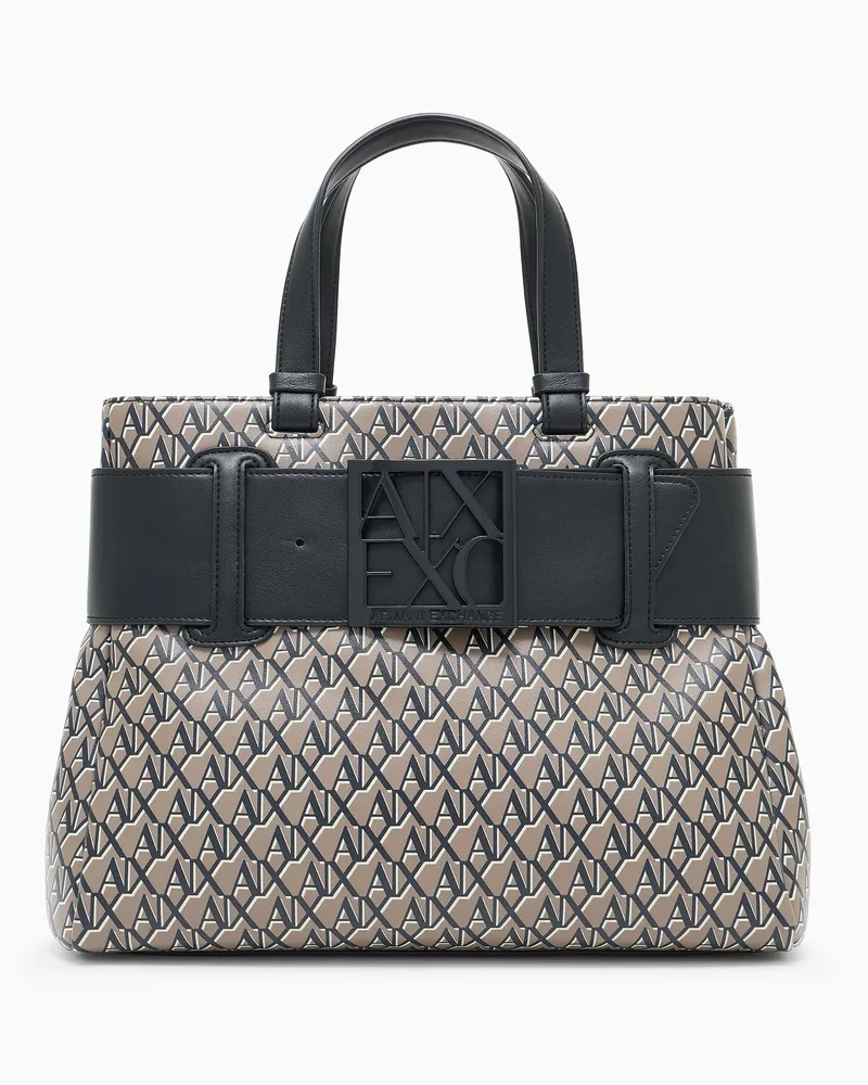 Armani Exchange Handtasche mit Allover-Logo Braun