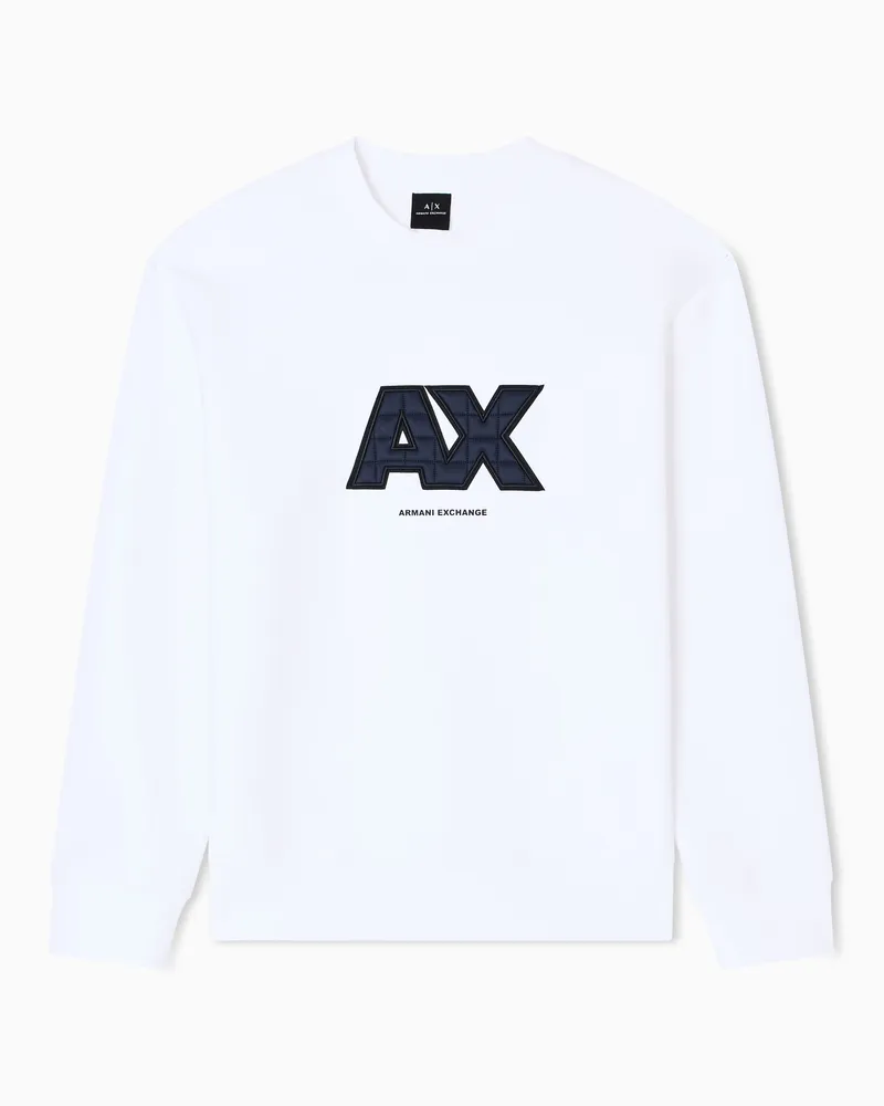 Armani Exchange Sweatshirt mit Maxi-Logo Weiß