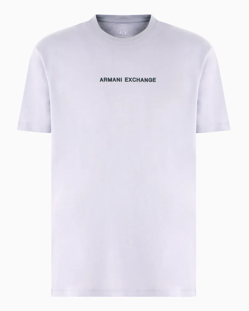 Armani Exchange T-Shirt im Regular Fit mit Logo-Print auf der Brust Violett