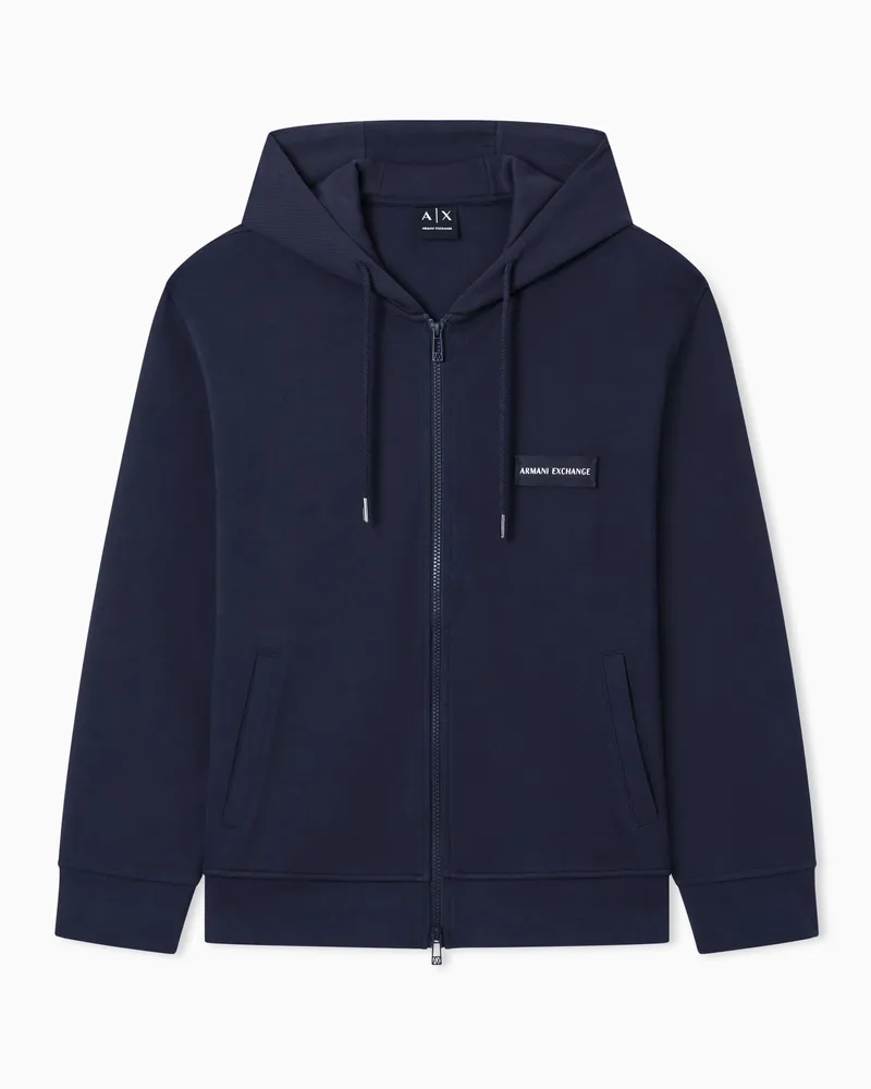 Armani Exchange Zip-up cotton sweatshirt Marineblau