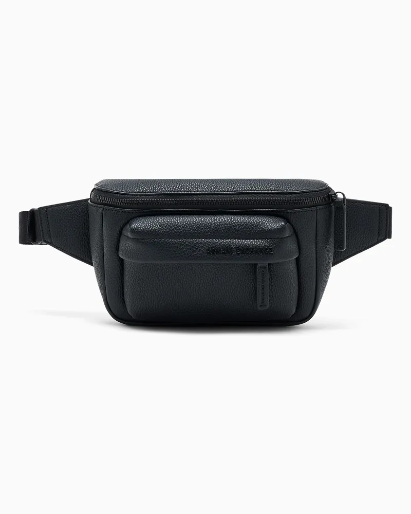Armani Exchange Gürteltasche mit genarbter Struktur und Reißverschluss Schwarz