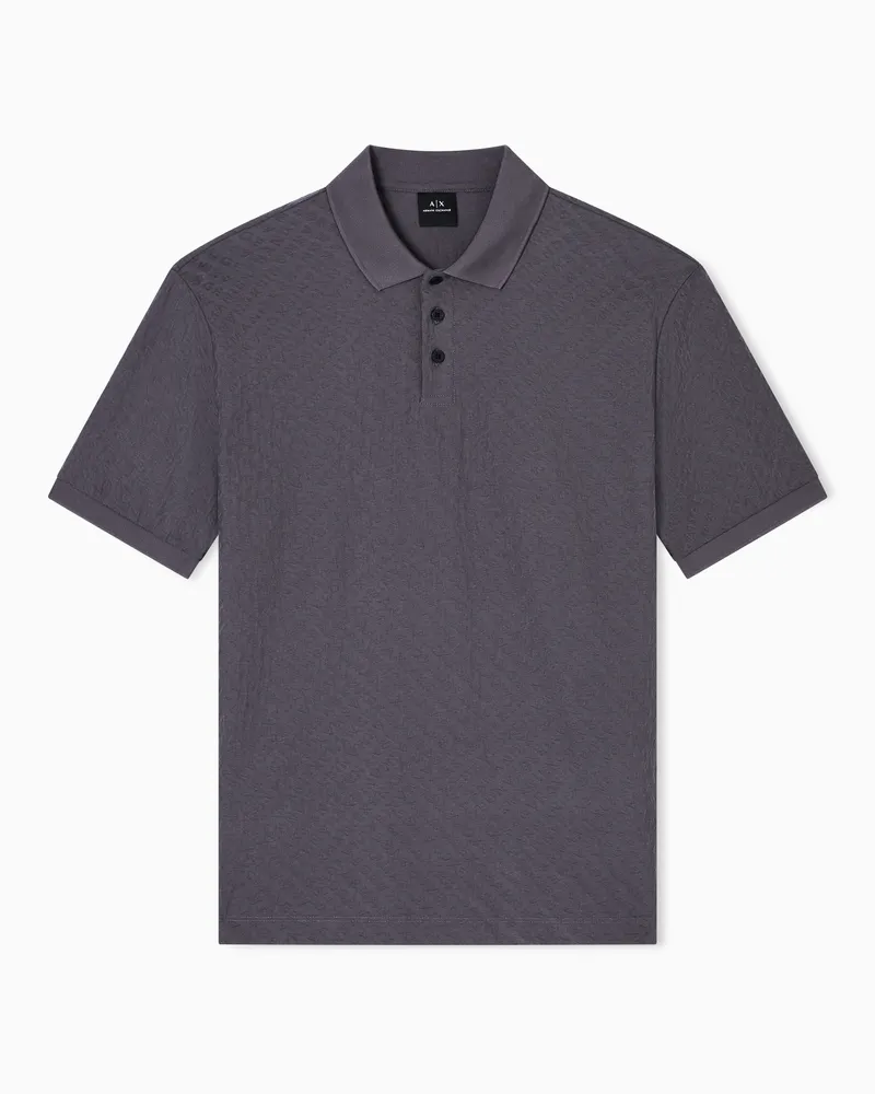 Armani Exchange Poloshirt im Regular Fit mit Allover-Logo Grau
