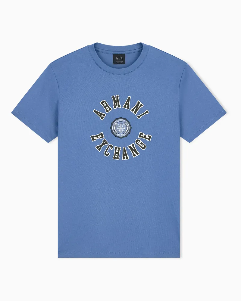 Armani Exchange T-Shirt Crossover im Regular Fit aus Baumwolljersey Violett