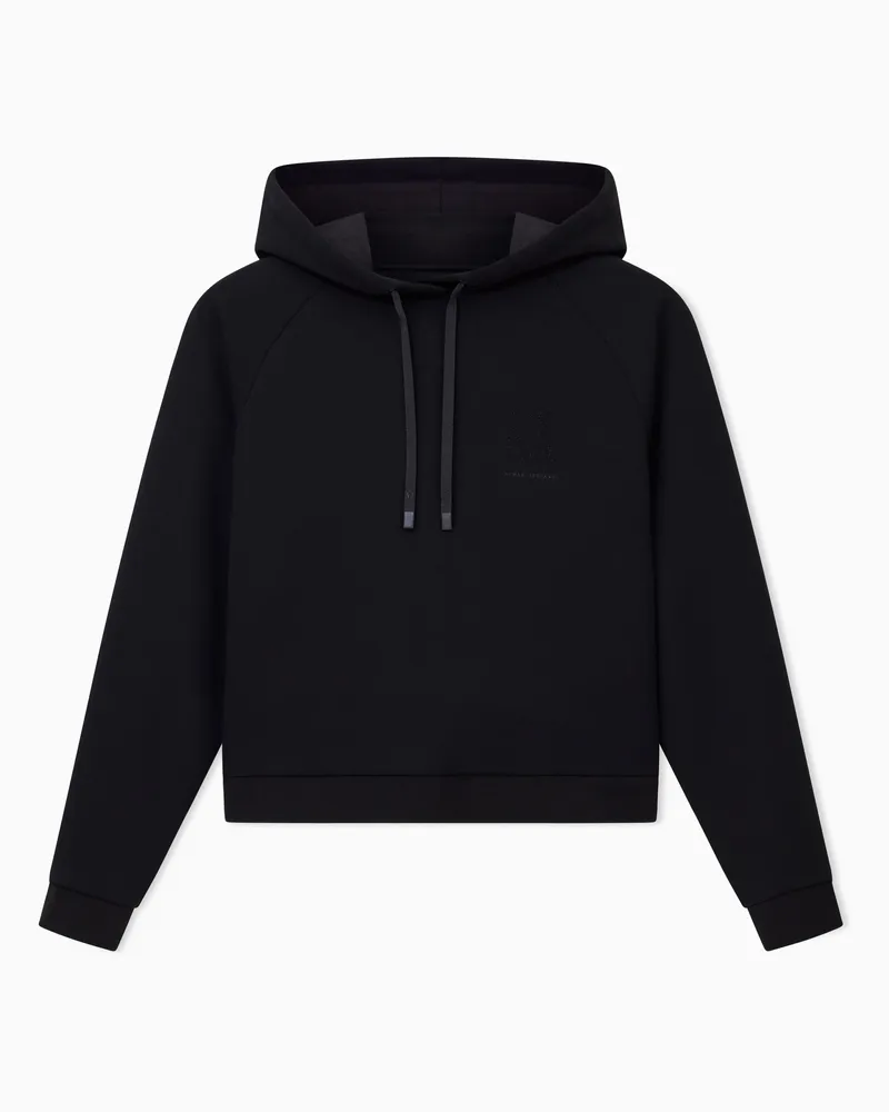 Armani Exchange Kapuzenpullover mit Glitzer-Logo Schwarz