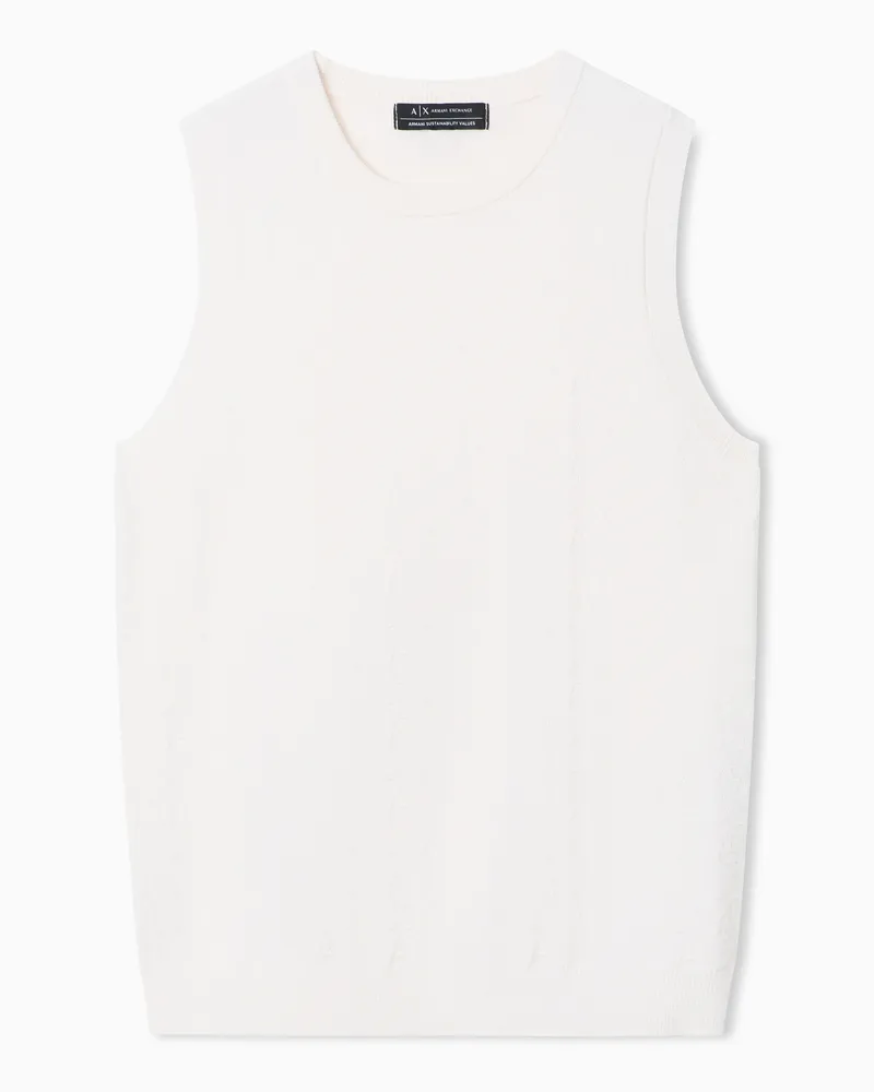 Armani Exchange Top mit Allover-Logo Weiß