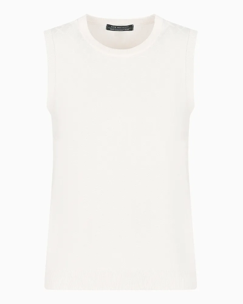 Armani Exchange Top mit Allover-Logo Weiß