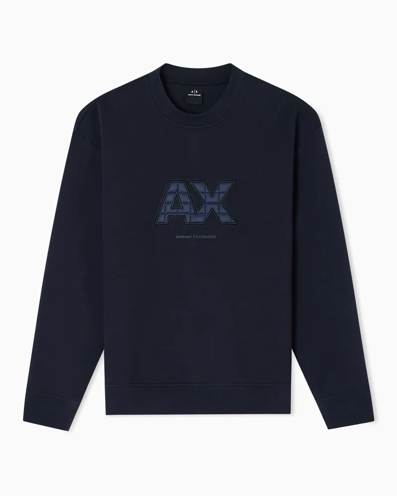 Armani Exchange Sweatshirt mit Maxi-Logo Marineblau