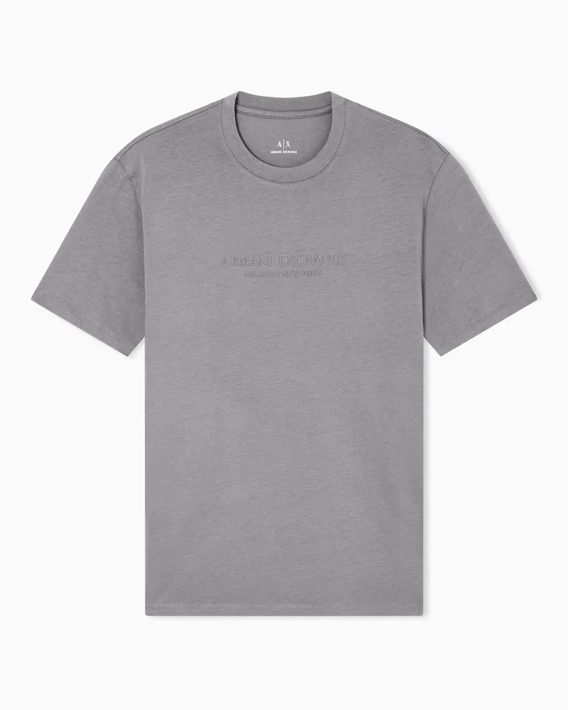 Armani Exchange T-Shirt mit normaler Passform und Logo Grau