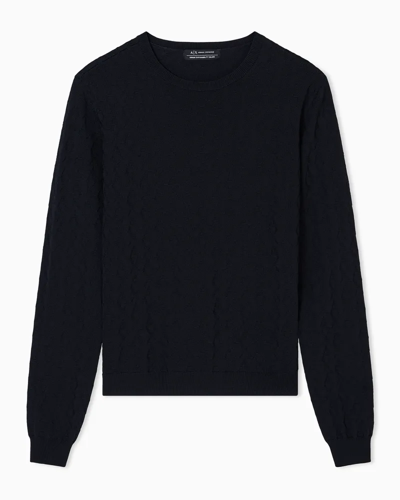 Armani Exchange Pullover mit Allover-Jacquard-Logo Schwarz
