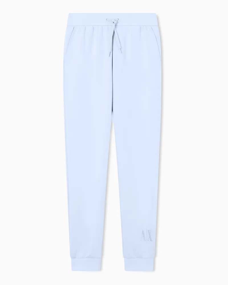 Armani Exchange Jogginghose mit Ton-in-Ton-Logo Hellblau