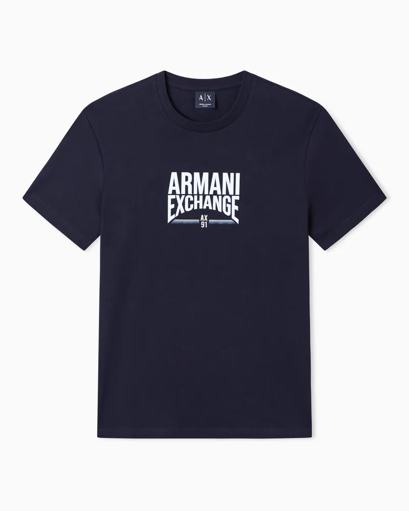 Armani Exchange Basic Slim Fit T-shirt in Cotton Jersey Marineblau