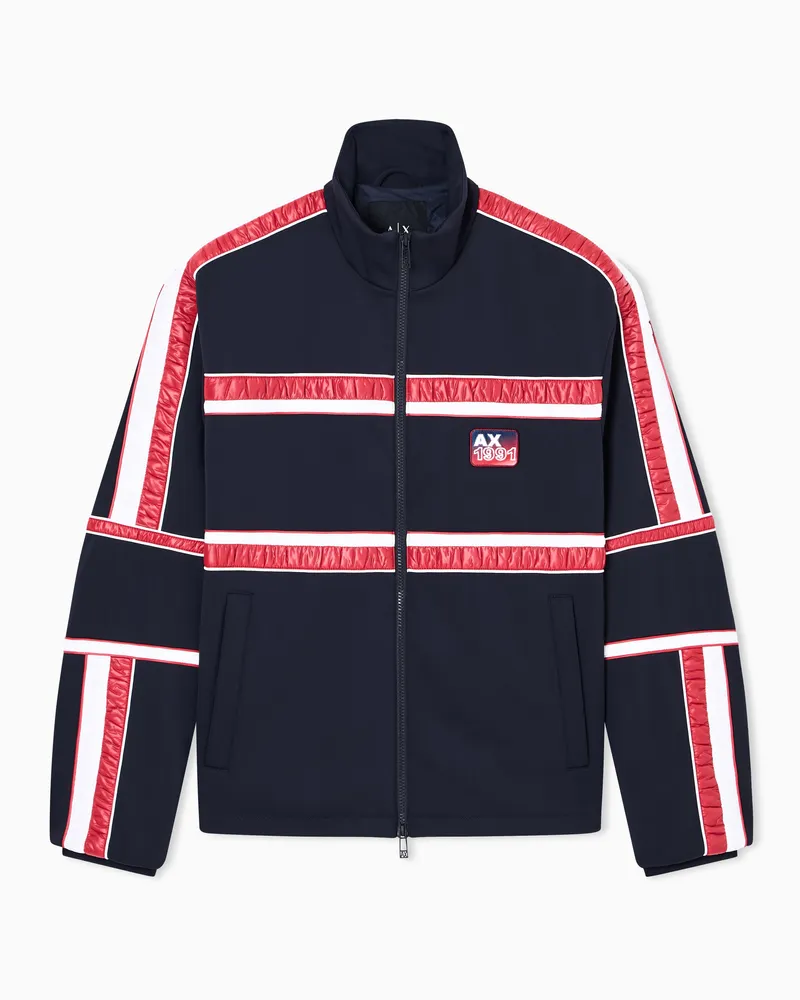 Armani Exchange Bomberjacke mit Kontraststreifen Blau